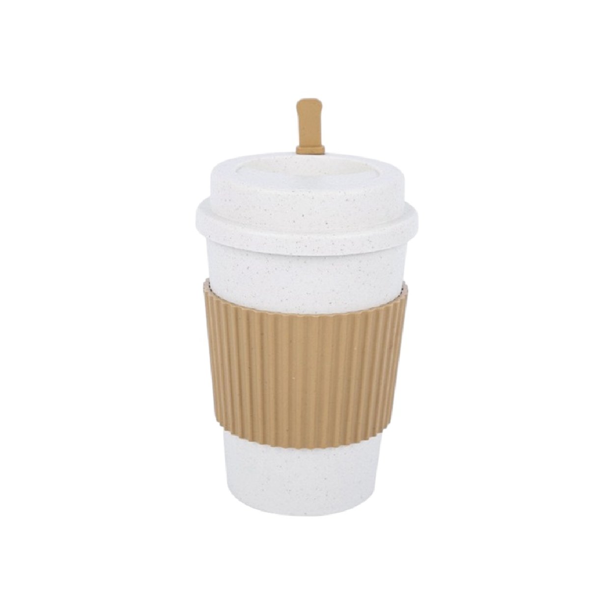Cawan Kopi Wheat Starw Mudah Alih Dengan Penutup Minuman Mulut Boleh Alih Lengan Untuk Minuman Panas/Sejuk Dan Pengacau